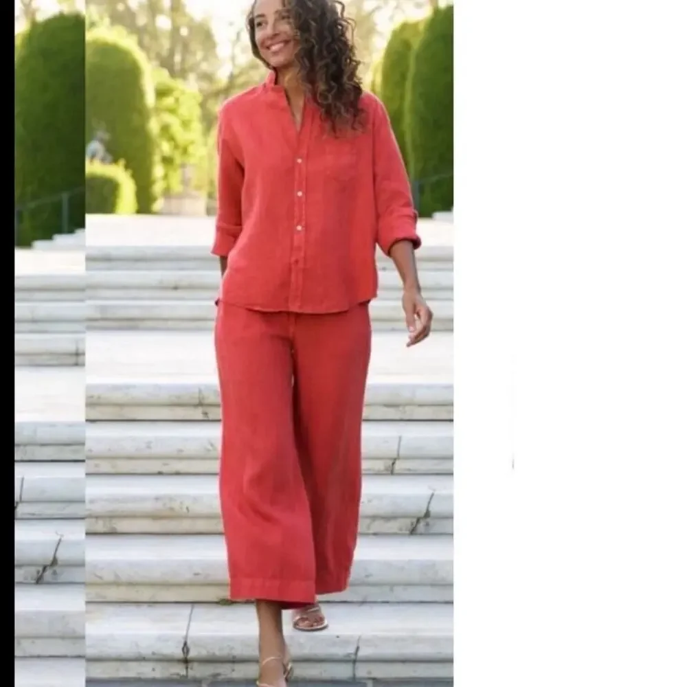Frank & Eileen Tuscany Getaway Set Summer Red Linen Size XS NWT - Picture 5 of 11